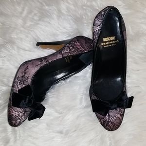 Moschino Satin w/Lace overlay Pump
